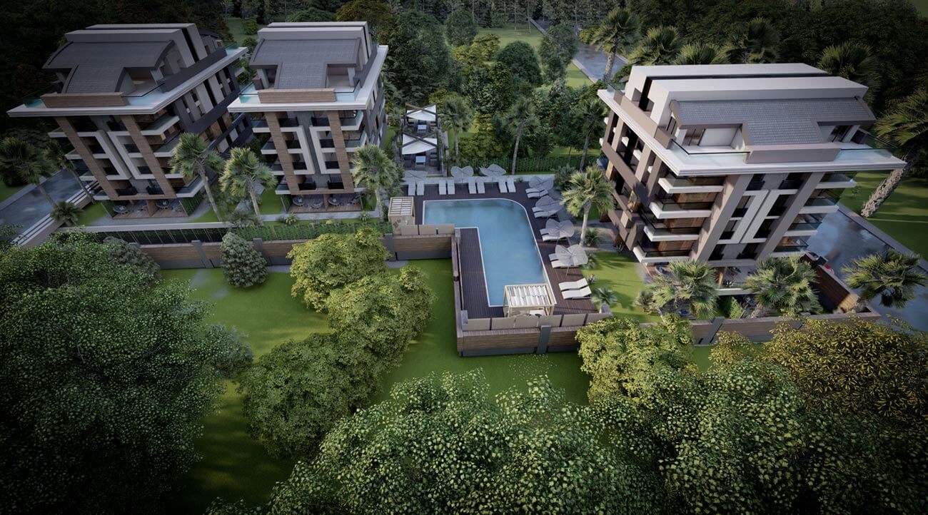 Apartments for sale in Antalya Turkey - complex DN042 || damasturk Real Estate Company 01