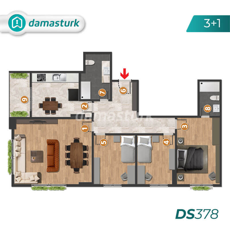 Apartments for sale in Turkey - Istanbul - the complex DS378  || damasturk Real Estate  01