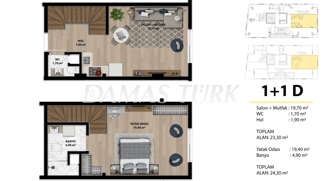 آپارتمان برای فروش در نیلوفر - بورسا DB059 | املاک داماستورک 16