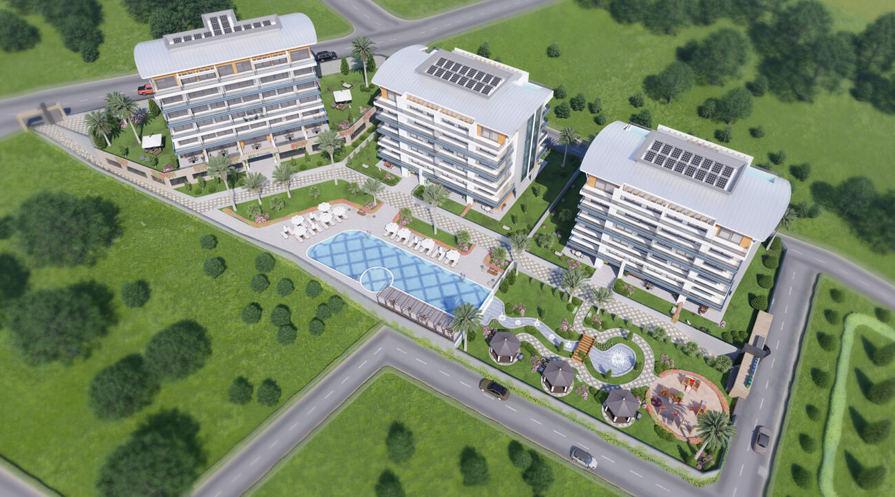 Apartments for sale in Antalya Turkey - complex DN023 || damasturk Real Estate Company 01