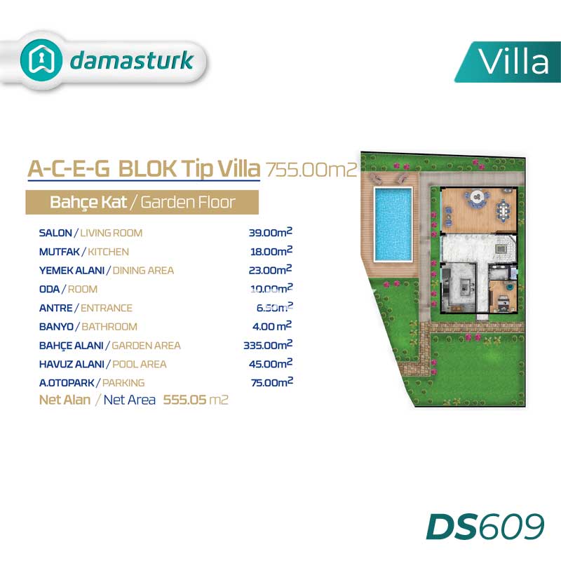 Villas à vendre à Büyükçekmece - Istanbul DS609 | damasturk Immobilier 01