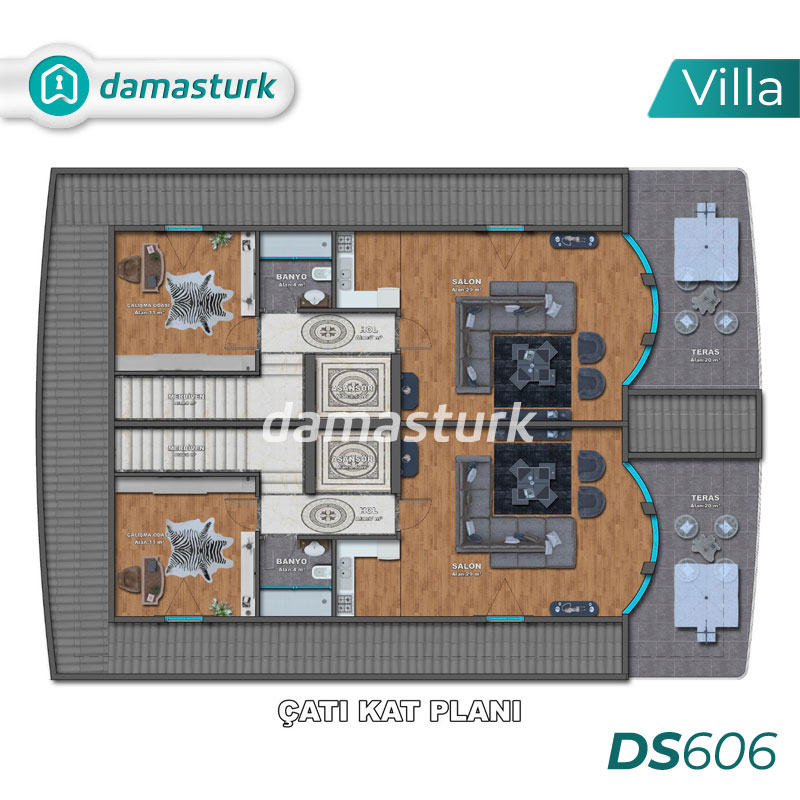 Villas de luxe à vendre à Büyükçekmece - Istanbul DS606 | damasturk Immobilier 01