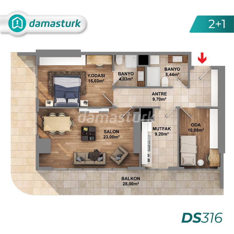 Apartments for sale in Turkey - the complex DS316 || damasturk Real Estate Company 01
