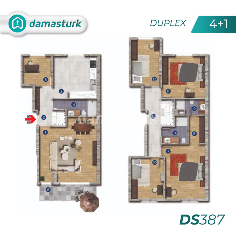 آپارتمانهای فروشی در ترکیه - استانبول - مجتمع  -  DS387  ||  داماس تورک أملاک 01