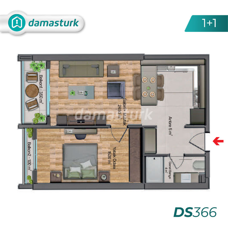 Apartments for sale in Turkey - Istanbul - the complex DS366  || damasturk Real Estate Company 01