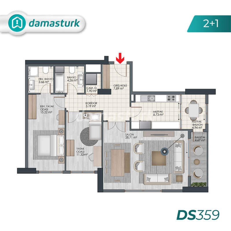 Apartments for sale in Turkey - Istanbul - the complex DS359  || damasturk Real Estate Company 01