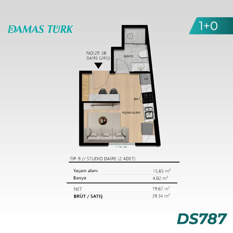 Appartements à vendre à Beyoglu - Istanbul DS787 | DAMAS TÜRK Immobilier  01
