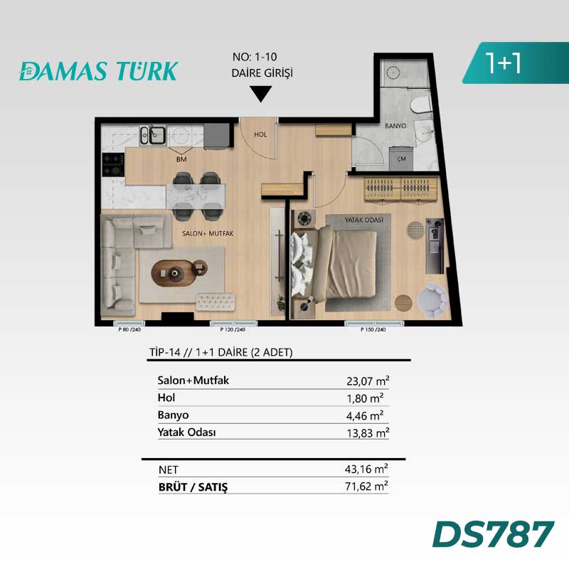 Appartements à vendre à Beyoglu - Istanbul DS787 | DAMAS TÜRK Immobilier  03