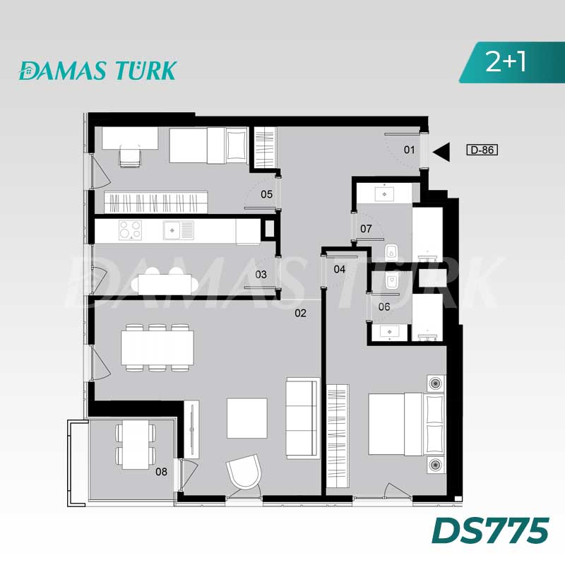 Appartements de luxe à vendre à Bahcelievler - Istanbul DS775 | DAMAS TÜRK Immobilier  01