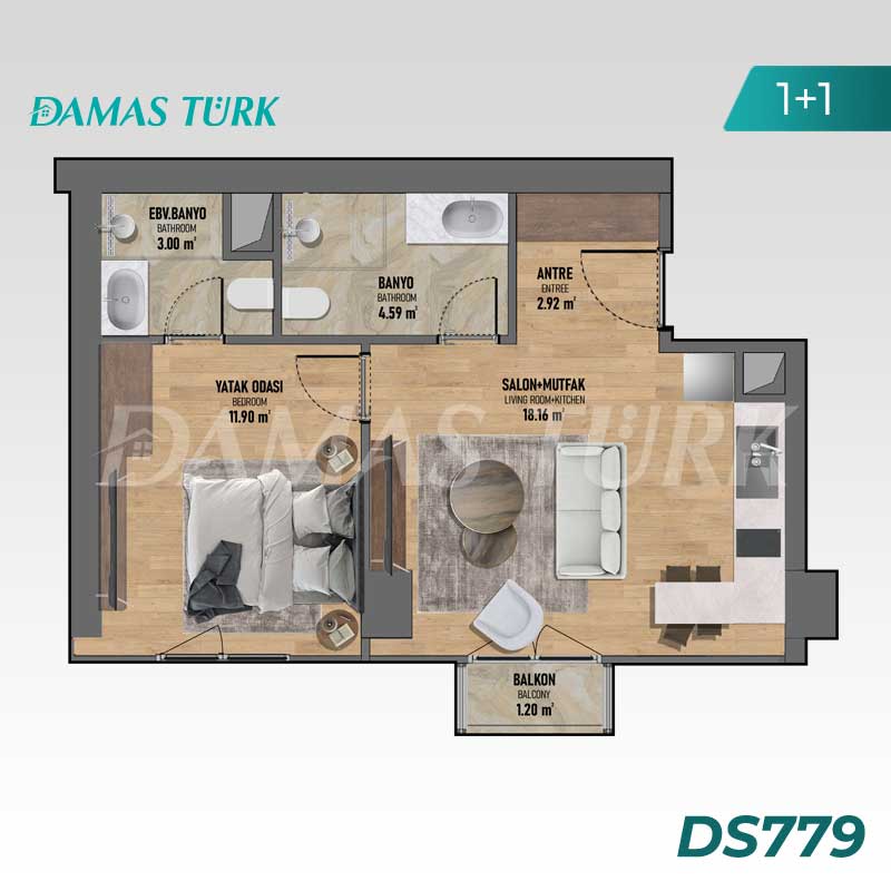 آپارتمان برای فروش در كادي كوي - استانبول DS779 | املاک داماستورک 01