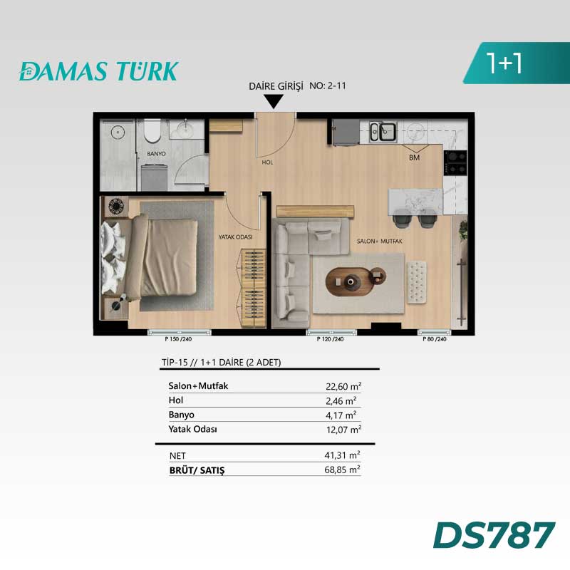 Apartments for sale in Beyoglu - Istanbul DS787 | DAMAS TÜRK Real Estate 02