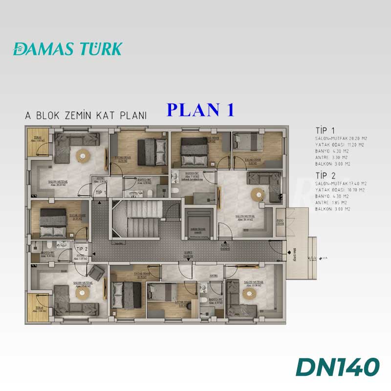 Appartements à vendre à Serik - Antalya DN140 | damasturk Immobilier  01