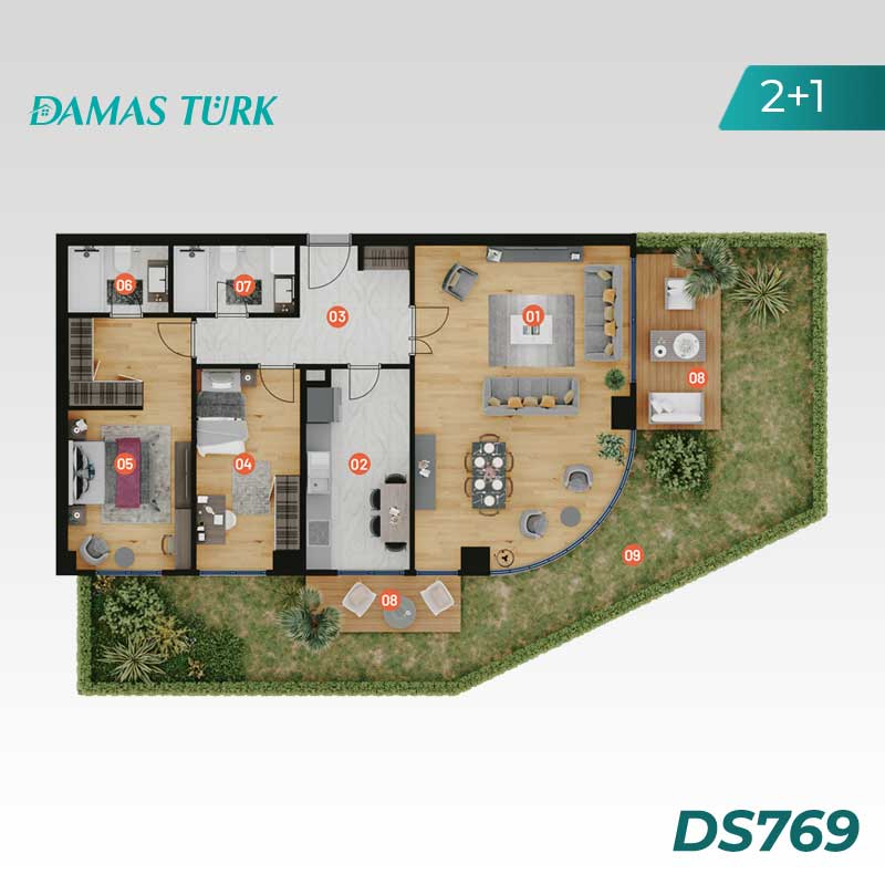 Appartements de luxe à vendre à Topkapi - Istanbul DS769 | DAMAS TÜRK Immobilier  02