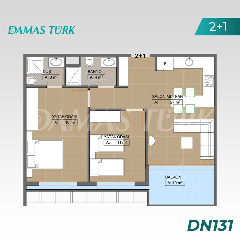 آپارتمان برای فروش در آلانیا - آنتالیا DN131 | املاک داماستورک 04