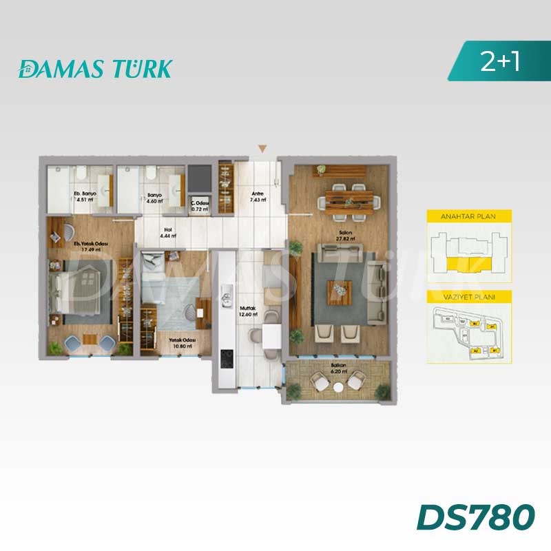 Appartements à vendre à Ispartakule - Istanbul DS780 | DAMAS TÜRK Immobilier  01