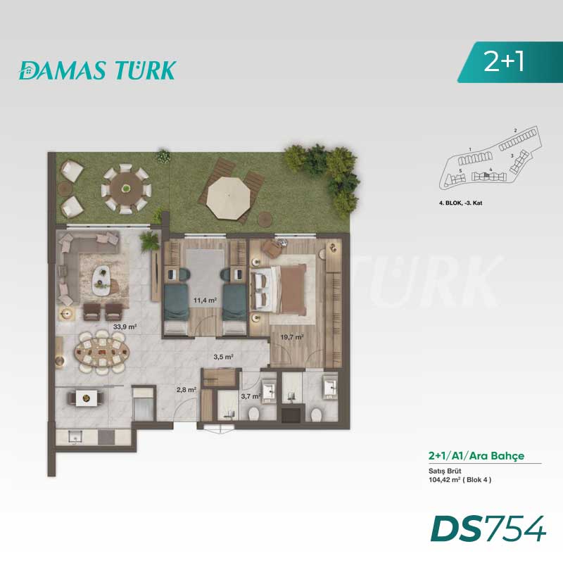 Luxury apartments for sale in Ümraniye - Istanbul DS754 | Damas turk Real Estate 01
