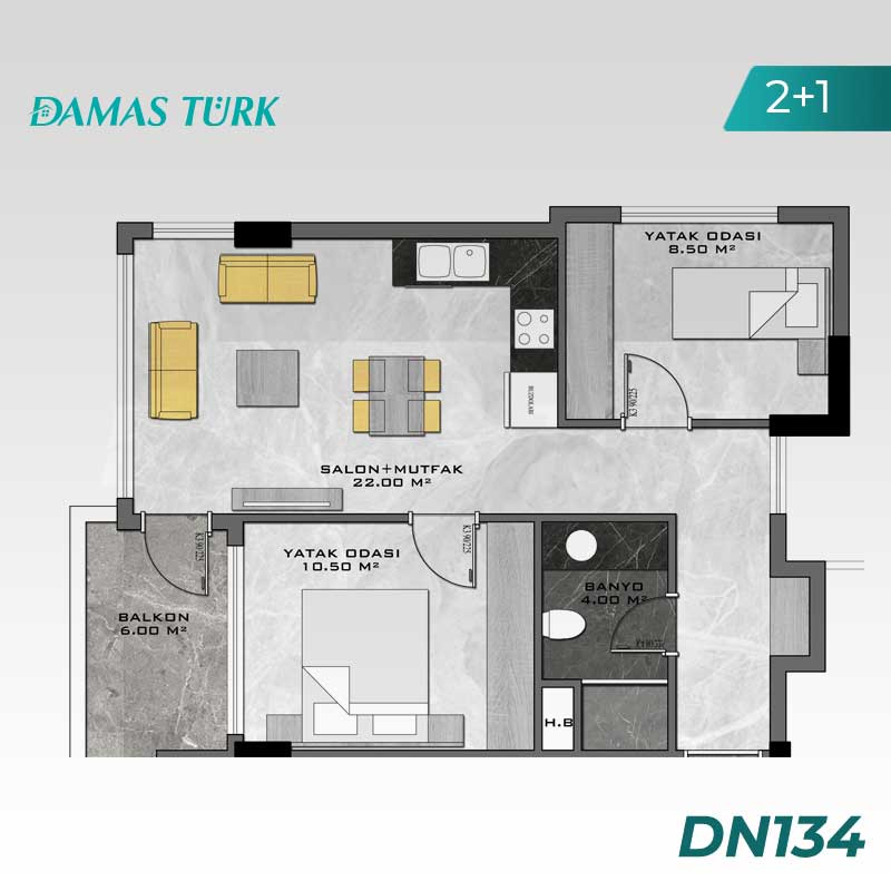 Appartements à vendre à Alanya - Antalya DN134 | damasturk Immobilier 04