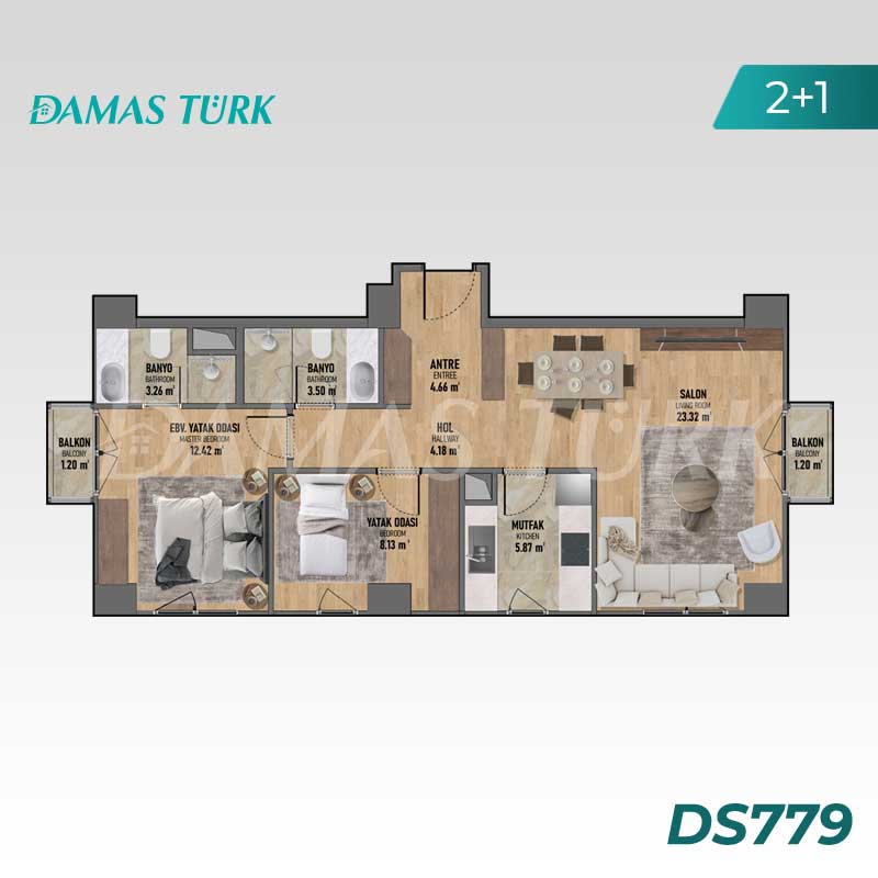 Appartements à vendre à Kadikoy - Istanbul DS779 | DAMAS TÜRK Immobilier  02