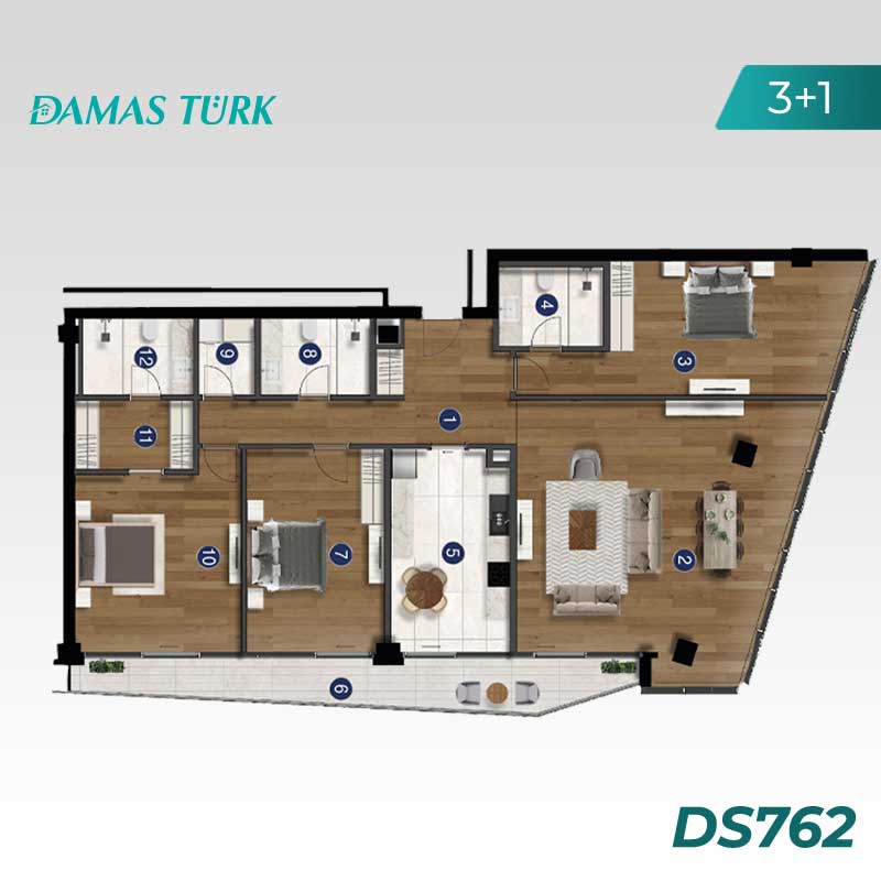 Luxury apartments for sale in Maslak - Istanbul DS762 | DAMAS TÜRK Real Estate 06
