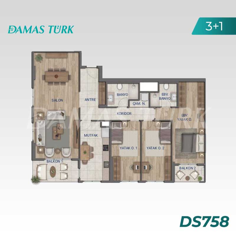 Apartments for sale in Ümraniye - Istanbul DS758 | Damas Turk Real Estate 06