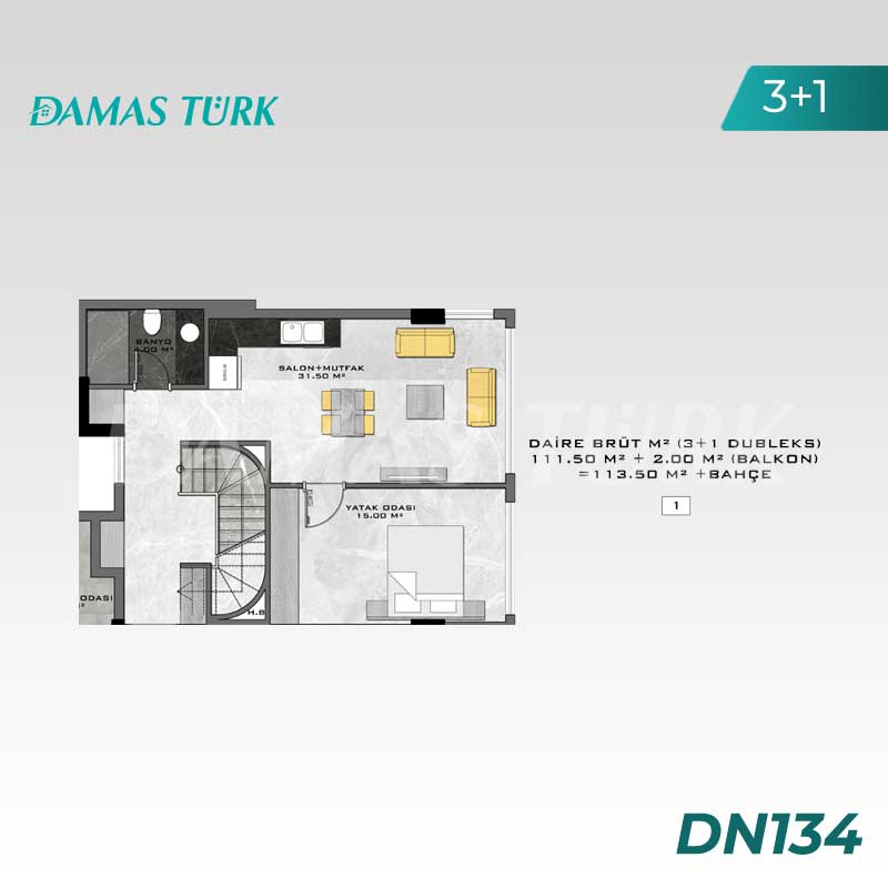 آپارتمان برای فروش در آلانیا - آنتالیا DN134 | املاک داماستورک 06
