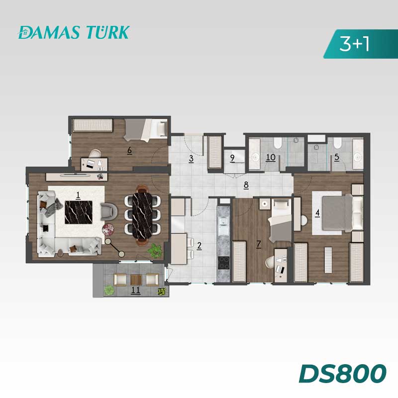 Appartements avec garantie gouvernementale à Pendik - Istanbul DS800 | damasturk Immobilier  03