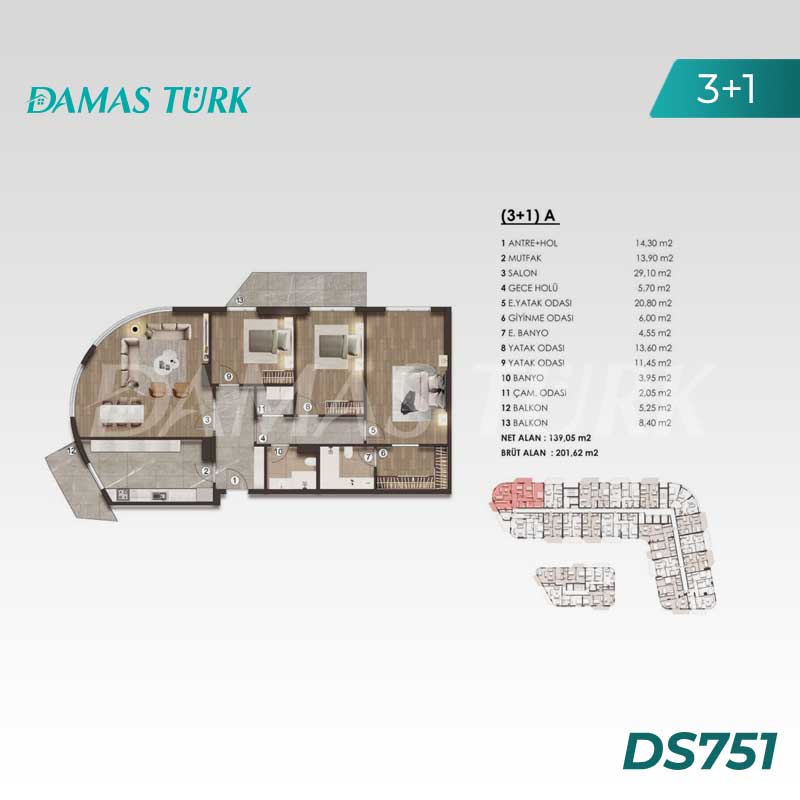 Luxury apartments for sale in Büyükçekmece - Istanbul DS751 | DAMAS TÜRK Real Estate 03