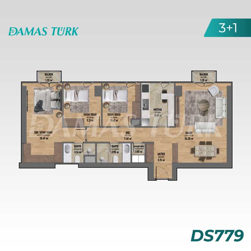 Appartements à vendre à Kadikoy - Istanbul DS779 | DAMAS TÜRK Immobilier  03
