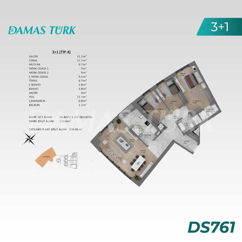 Appartements de luxe à vendre à Kartal - Istanbul DS761 | damasturk Immobilier 03