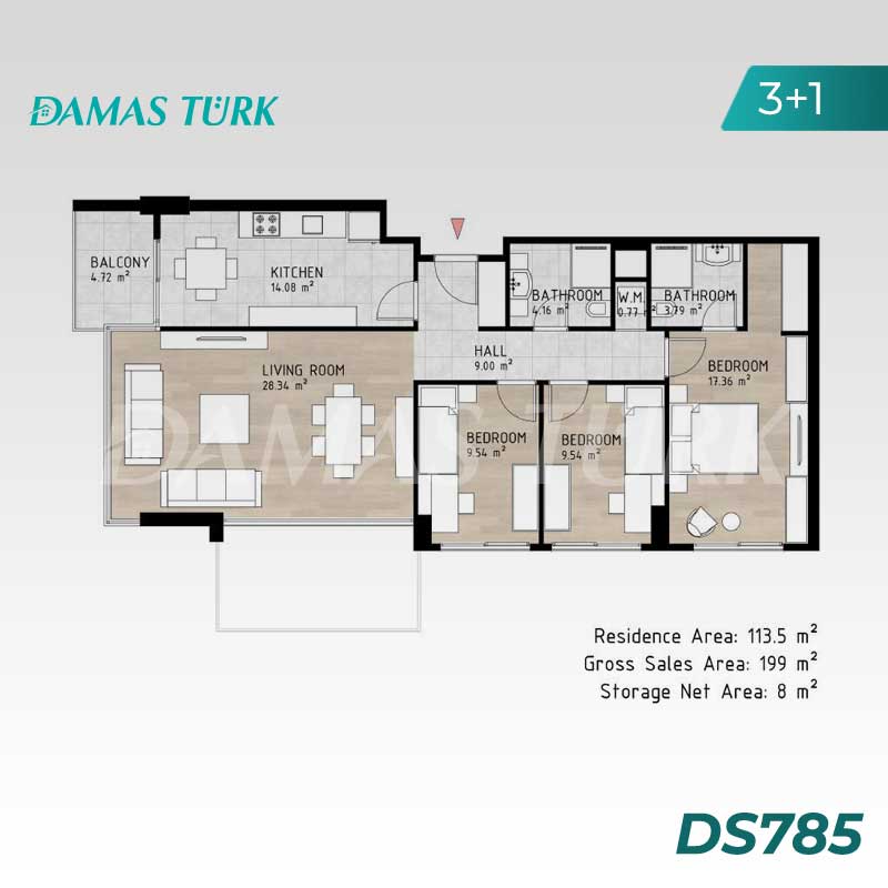 Apartments for sale in Kagithane - Istanbul DS785 | DAMAS TÜRK Real Estate 02