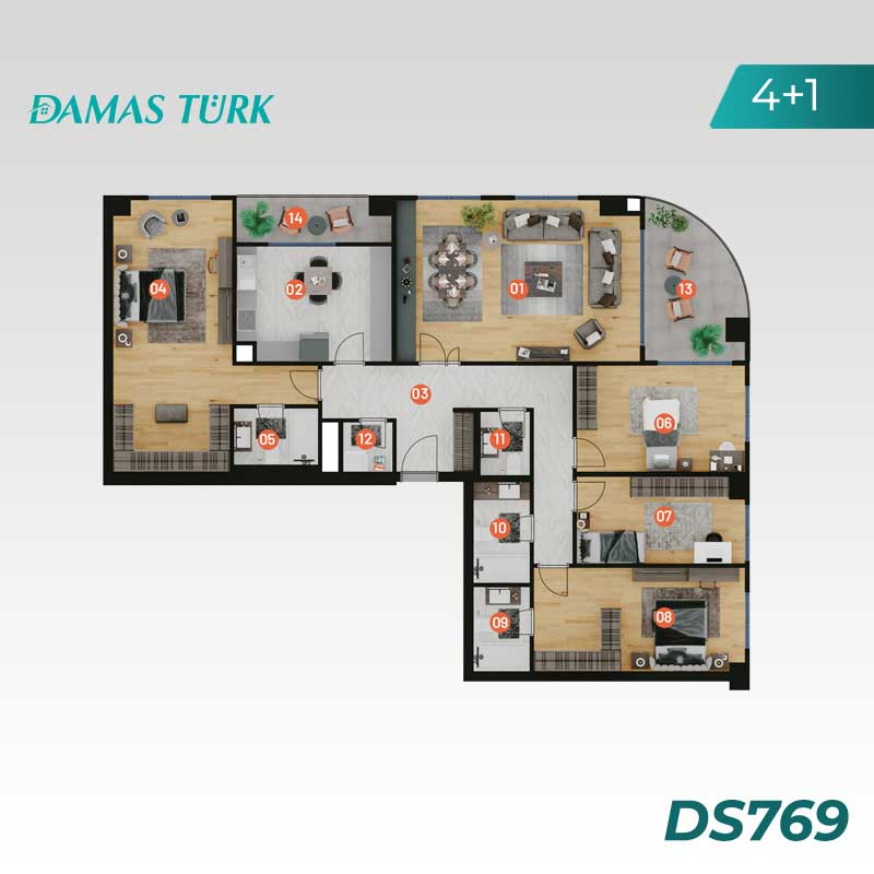 Appartements de luxe à vendre à Topkapi - Istanbul DS769 | DAMAS TÜRK Immobilier  04