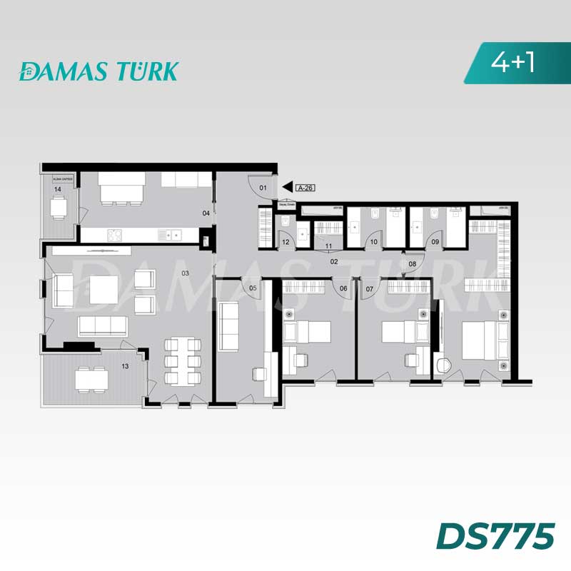 Appartements de luxe à vendre à Bahcelievler - Istanbul DS775 | DAMAS TÜRK Immobilier  04