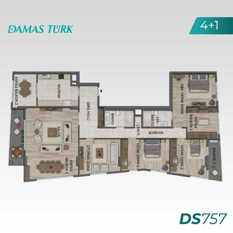 Apartments for sale in Ümraniye - Istanbul DS757 | Damas Turk Real Estate 07