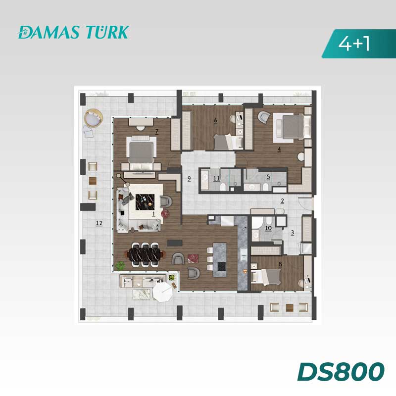 Appartements avec garantie gouvernementale à Pendik - Istanbul DS800 | damasturk Immobilier  04