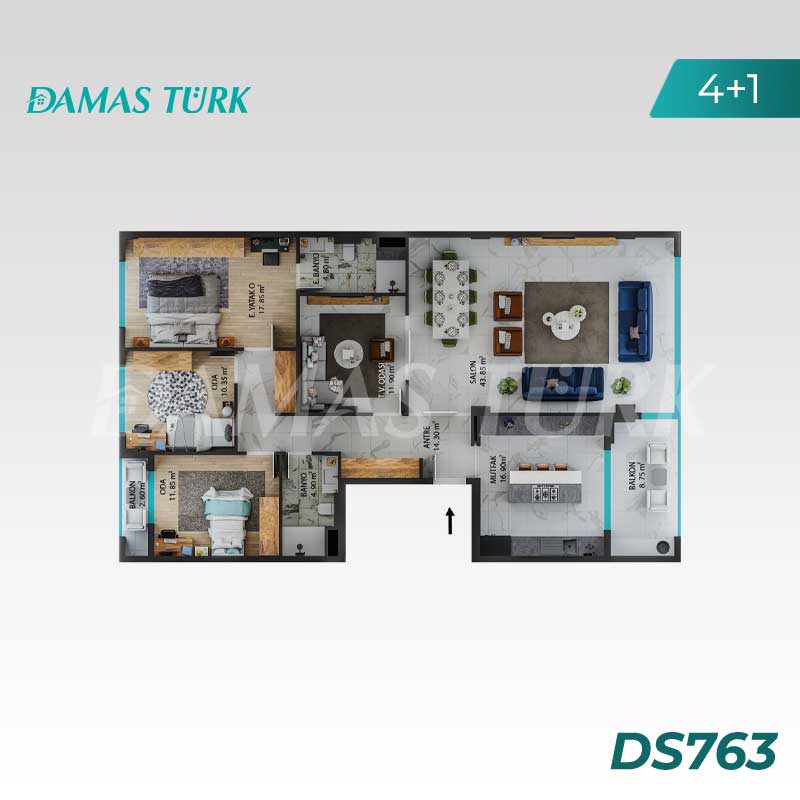 Appartements de luxe à vendre à Beylikduzu - Istanbul DS763 | damasturk Immobilier 01