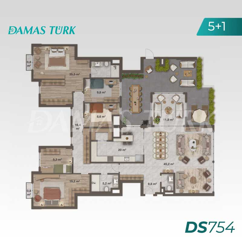 Luxury apartments for sale in Ümraniye - Istanbul DS754 | Damas turk Real Estate 04
