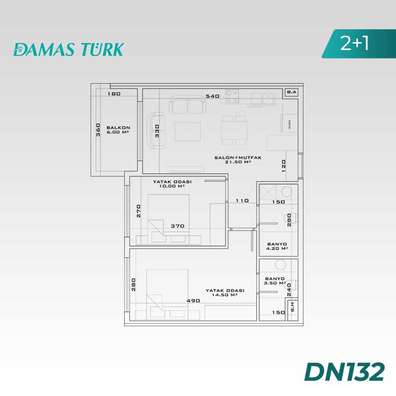آپارتمان برای فروش در آکسو - آنتالیا DN132 | املاک داماستورک 08
