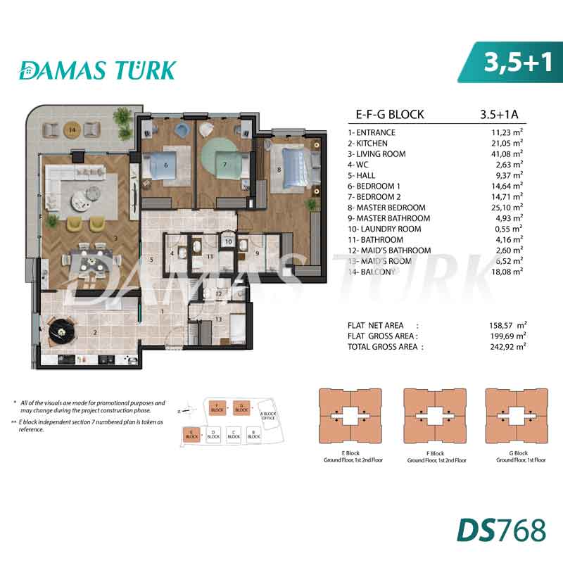 Appartements de luxe à vendre à Uskudar - Istanbul DS768 | Damasturk Immobilier  03
