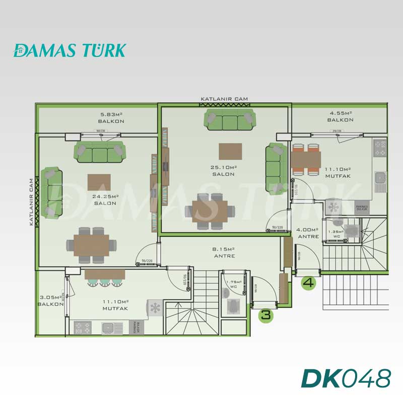 Appartements à vendre à Izmit - Kocaeli DK048 | DAMAS TÜRK Immobilier  03