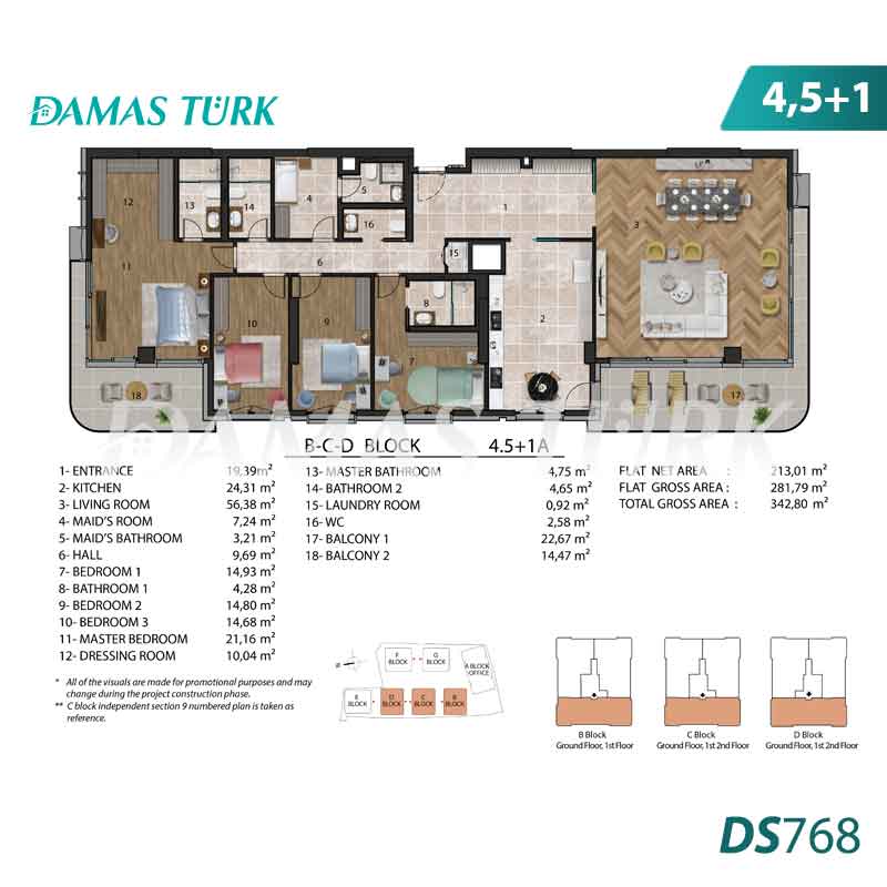 Luxury apartments for sale in Uskudar - Istanbul DS768 | DAMAS TÜRK Real Estate 06