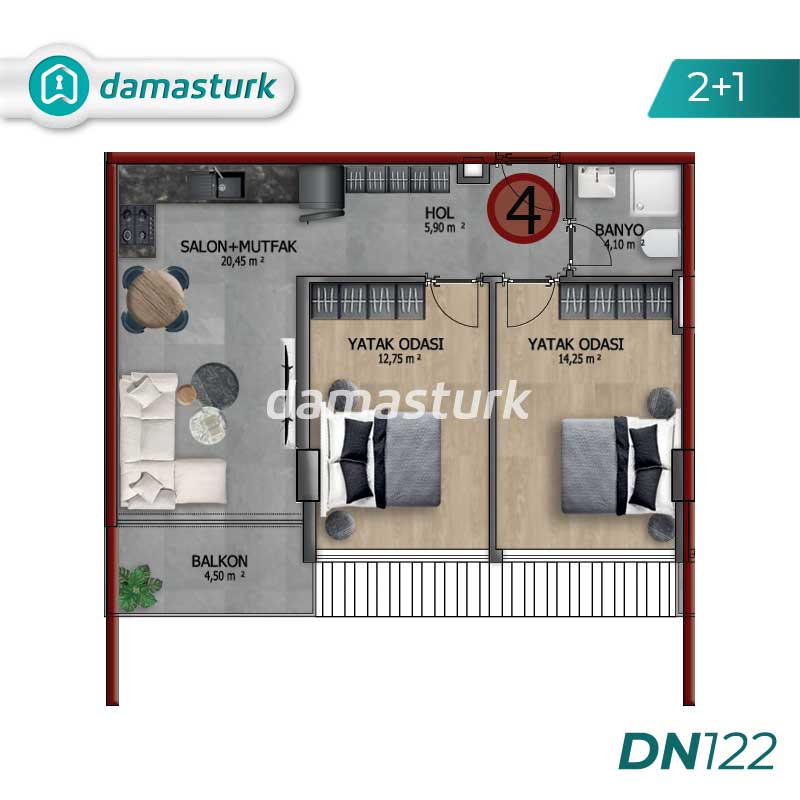 Appartements de luxe à vendre à Alanya - Antalya DN122 | DAMAS TÜRK Immobilier 02
