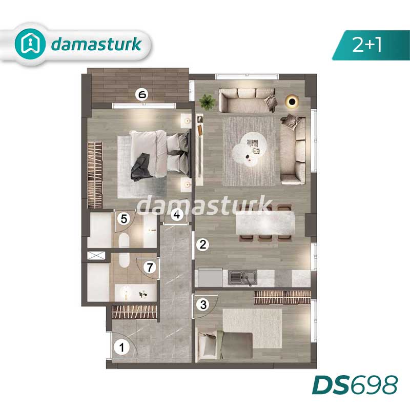 آپارتمان برای فروش در زیتین برنو - استانبول DS698 | املاک داماستورک 02