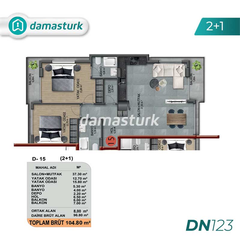 Appartements à vendre à Alanya - Antalya DN123 | damasturk Immobilier 02