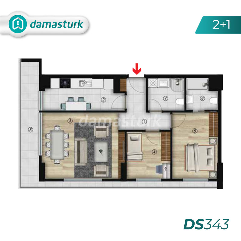 Apartments for sale in Turkey - Istanbul - the complex DS343 || damasturk Real Estate Company 02