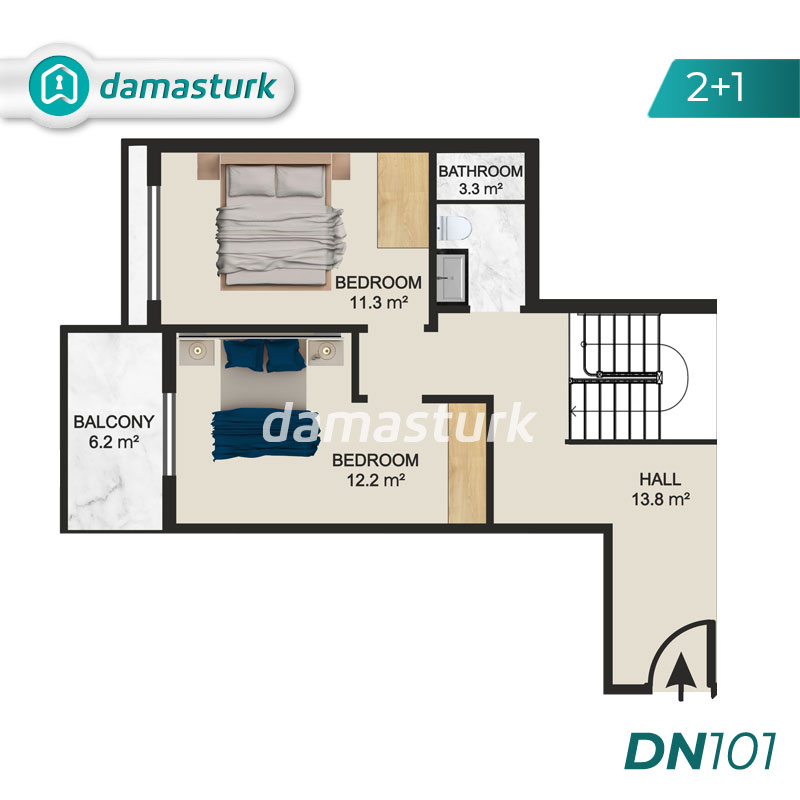 آپارتمان برای فروش در آلانیا - آنتالیا DN101 | املاک داماستورک 01