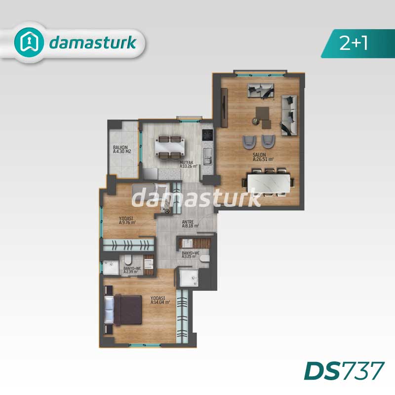 Apartments for sale in Ümraniye - Istanbul DS737 | damasturk Real Estate 01