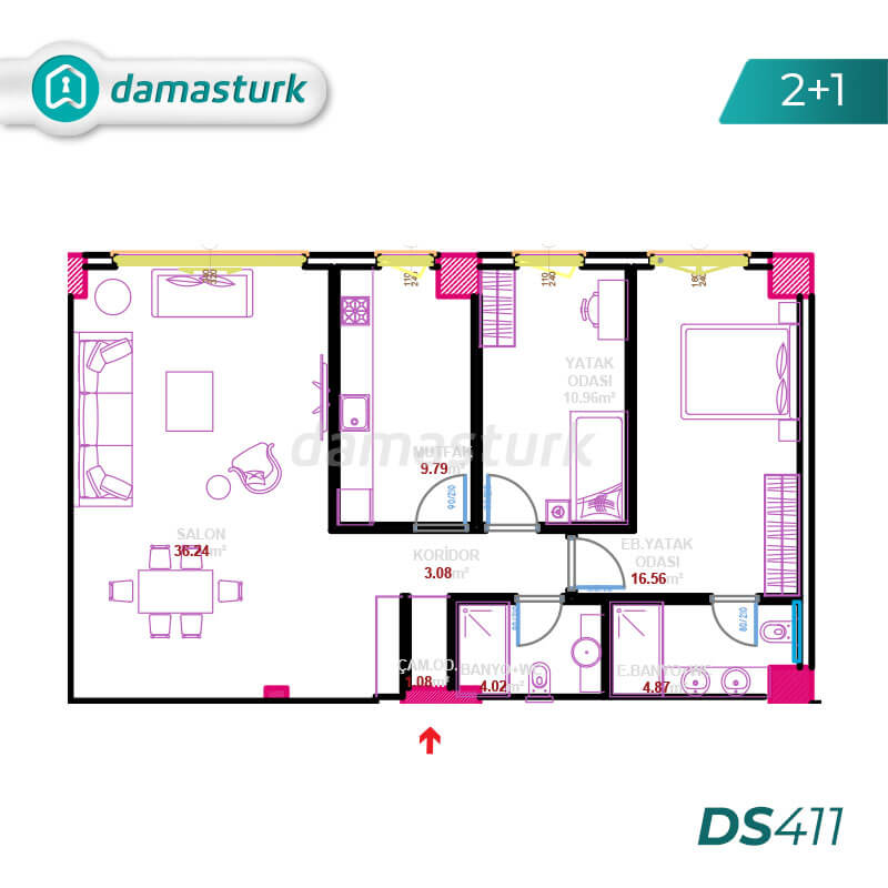فروش آپارتمان در كوتشوك شكمجة - استانبول DS411 | املاک داماس تورک 02