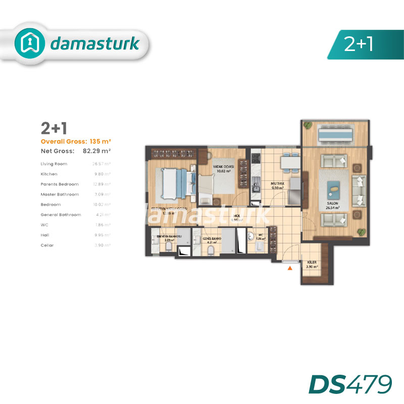 آپارتمان برای فروش در بغجلار- استانبول DS479 | املاک داماستورک 01