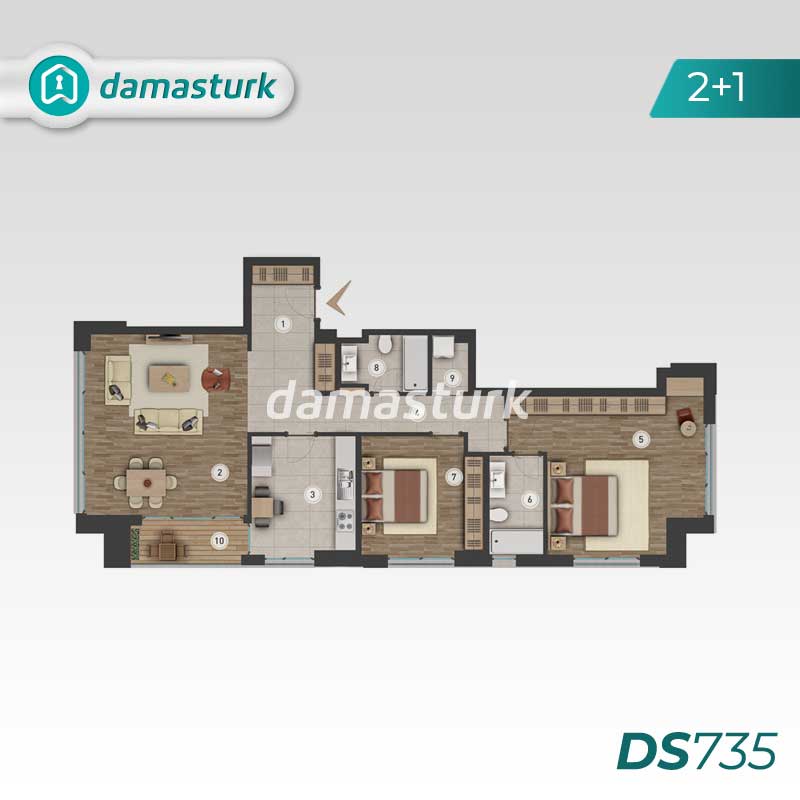 آپارتمان های لوکس برای فروش در زيتون بورنو - استانبول DS735 | املاک داماستورک 02