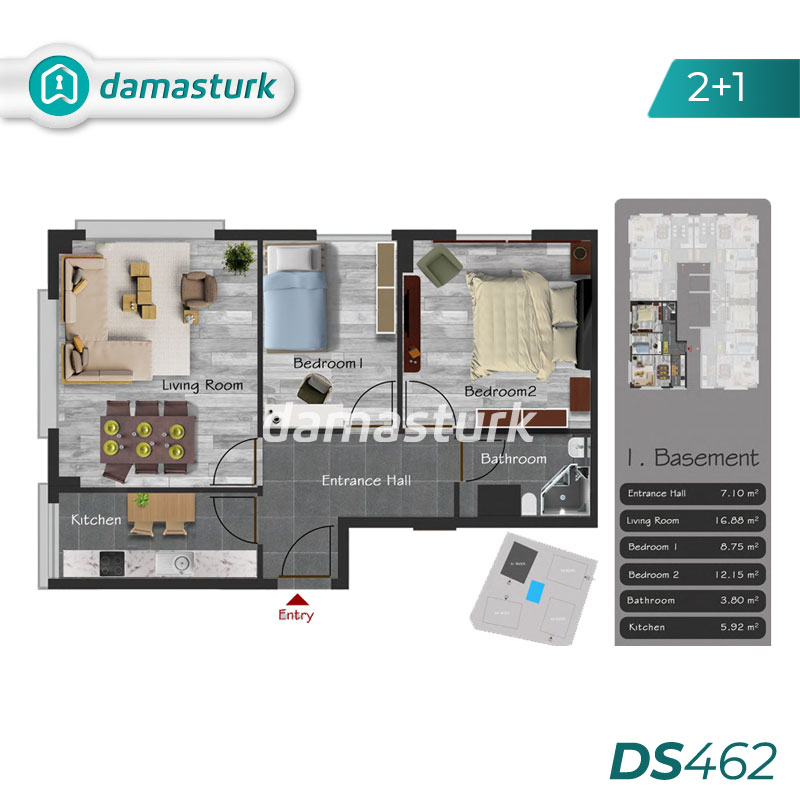 آپارتمان برای فروش در بيليك دوزو - استانبول DS462 | املاک داماستورک 01